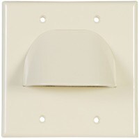 Main product image for Vanco Dual Gang Reversible Bulk Cable Wall Plate Almond 261-166